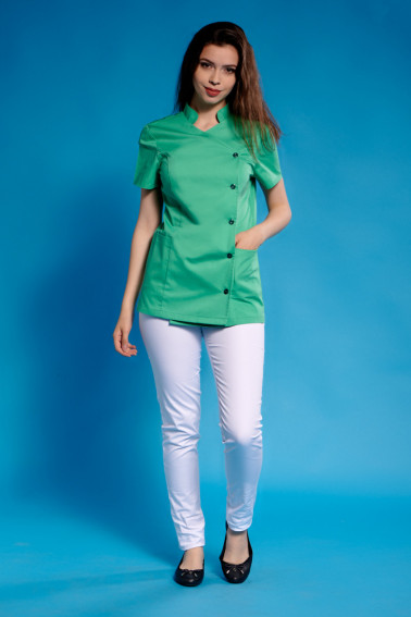 Bluză beauty verde cu nasturi metalici - Beauty&Spa - Davido Design