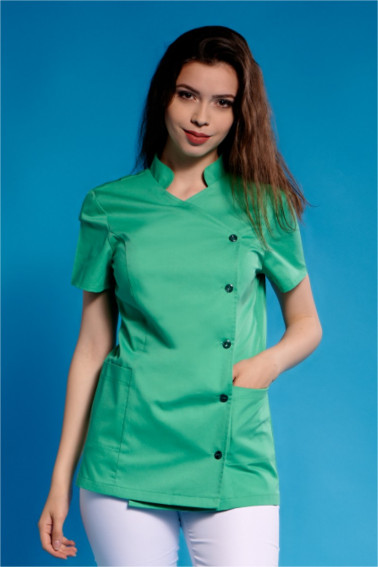 Bluză beauty verde cu nasturi metalici - Beauty&Spa - Davido Design