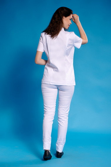 Bluză beauty albă cu nasturi metalici - Beauty&Spa - Davido Design