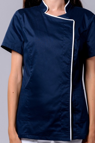Bluză damă bleumarin cu accent alb - Colecții - Davido Design