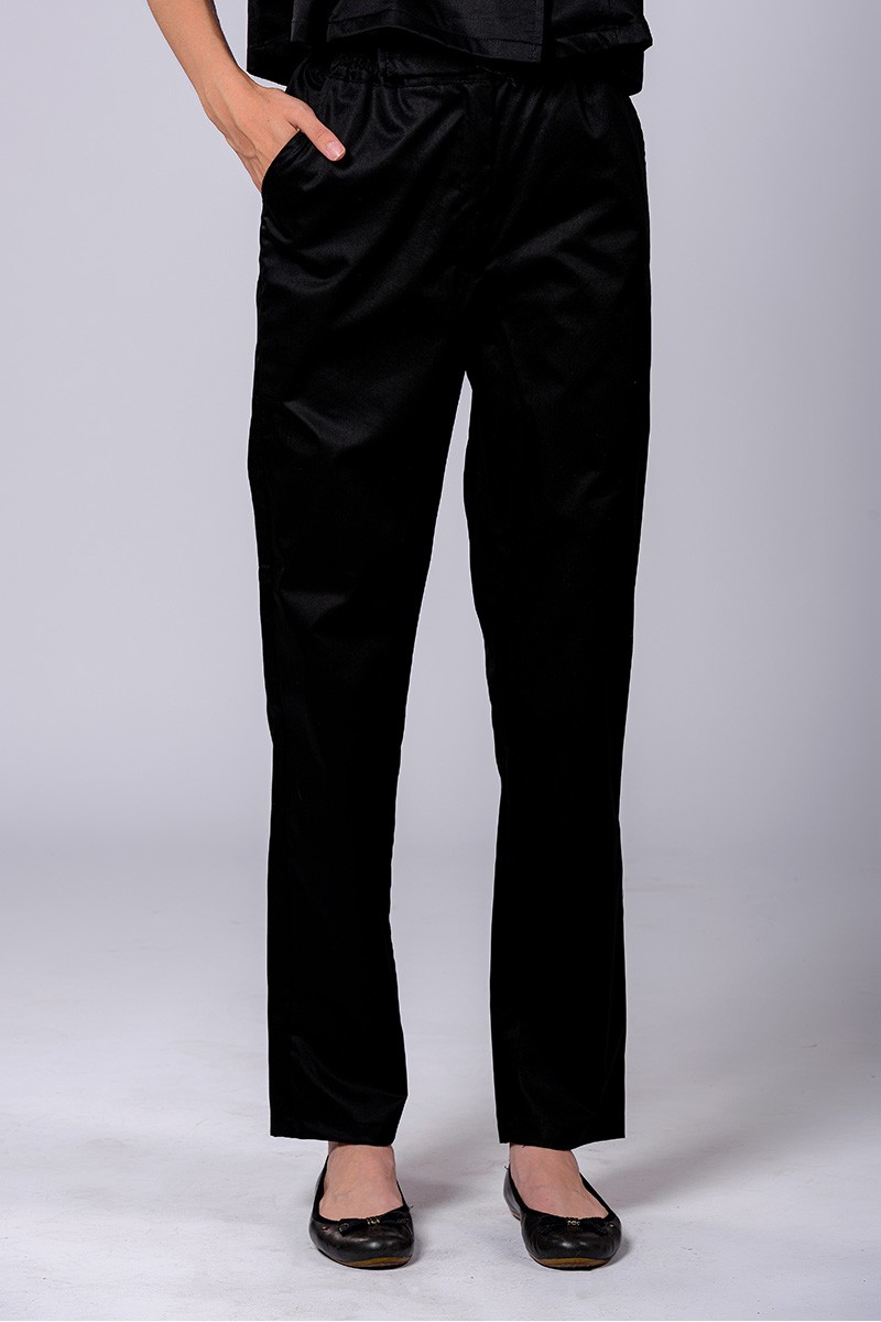 Pantaloni negri damă cu elastic in talie - Colecții - Davido Design