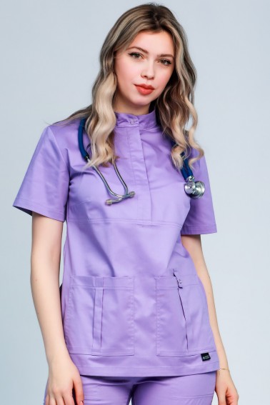 Uniformă medicală damă HelloDoc lila inchis - Medical - Davido Design