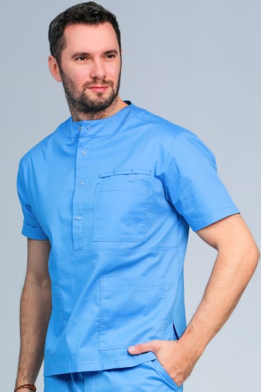 Uniformă medicală bărbat HelloDoc albastru - Medical - Davido Design