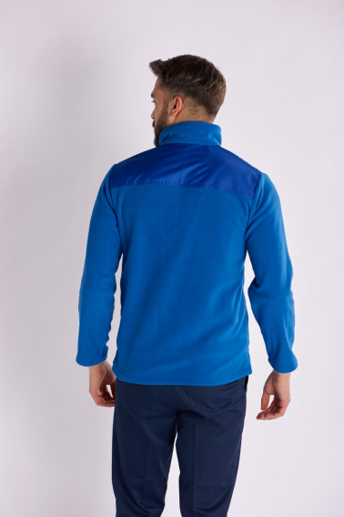 Hanorac fleece albastru cu fermoar