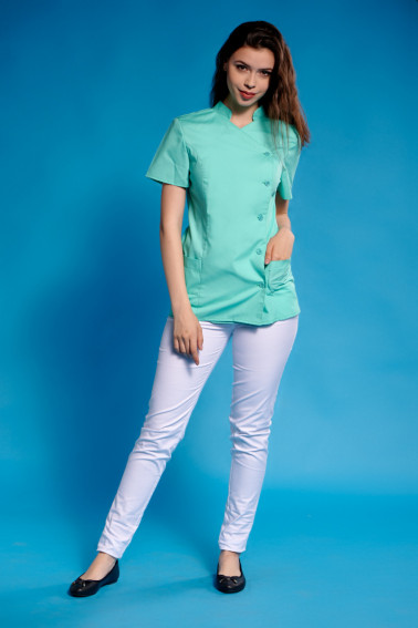 Bluza medicala aqua simpla