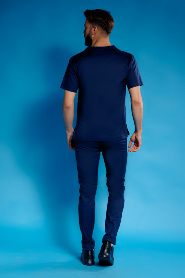 Uniformă medicală bleumarin cu accente bleu - Medical - Davido Design